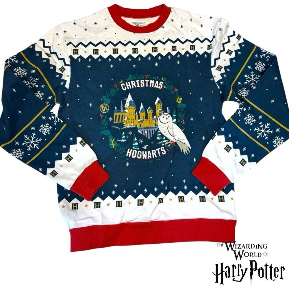Harry Potter Christmas at Hogwarts Sweatshirt - Blue and Red